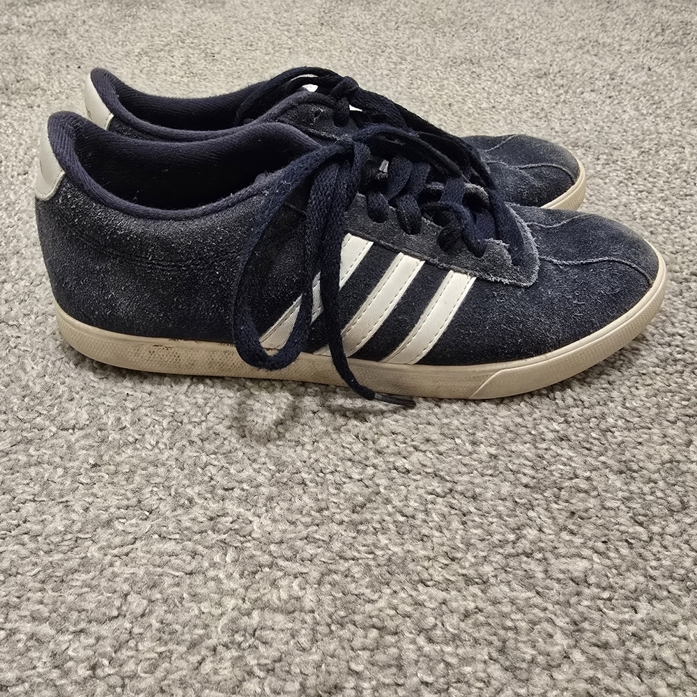 Adidas Suede Courtset Blue Sneakers Ladies Size 7.5